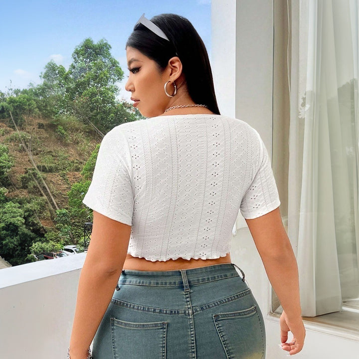 Damen Elegantes Oberteil mit Rüschendetail und V-Ausschnitt Drune