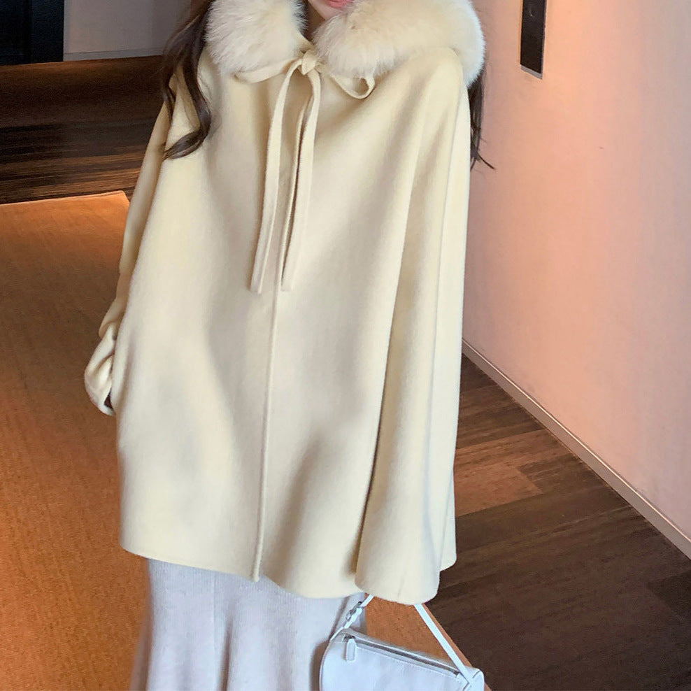 Damen Elegante und warme Übergangsjacke mit fellbesetztem Kragen Drune