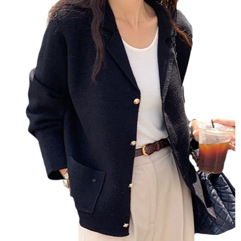 Damen eleganter Cardigan aus strukturiertem Stoff Drune