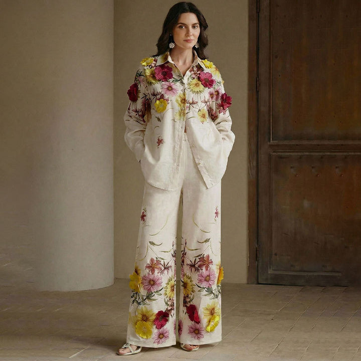 Damen Elegant floral gestalteter Gesamtlook Drune