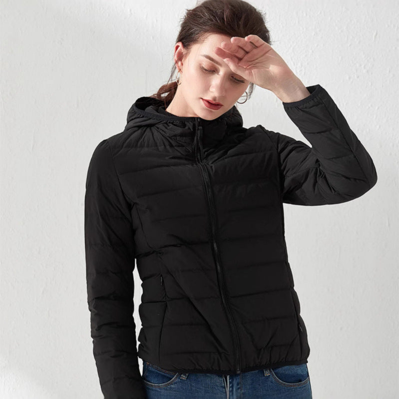 Damen Leichte gesteppte Kurzjacke mit Stehkragen und tailliertem Schnitt Drune