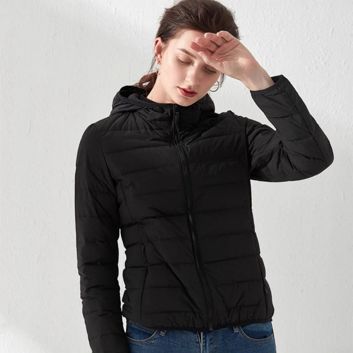 Damen Leichte gesteppte Kurzjacke mit Stehkragen und tailliertem Schnitt Drune