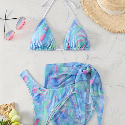 Damen Triangel-Bikini mit verspieltem Wickelrock Drune