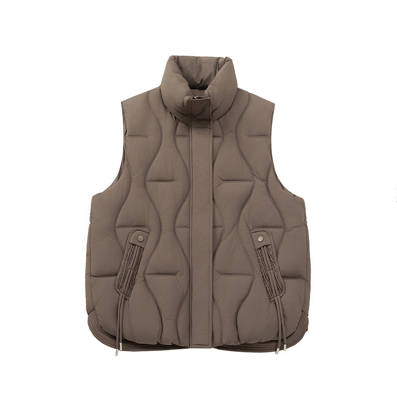 Damen wattierte Steppweste mit praktischem Zipper und hohen Taschen Drune