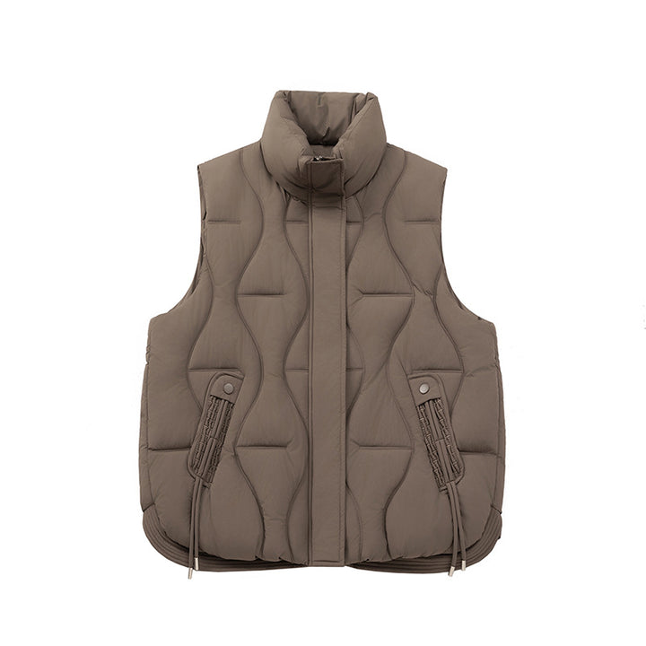 Damen wattierte Steppweste mit praktischem Zipper und hohen Taschen Drune