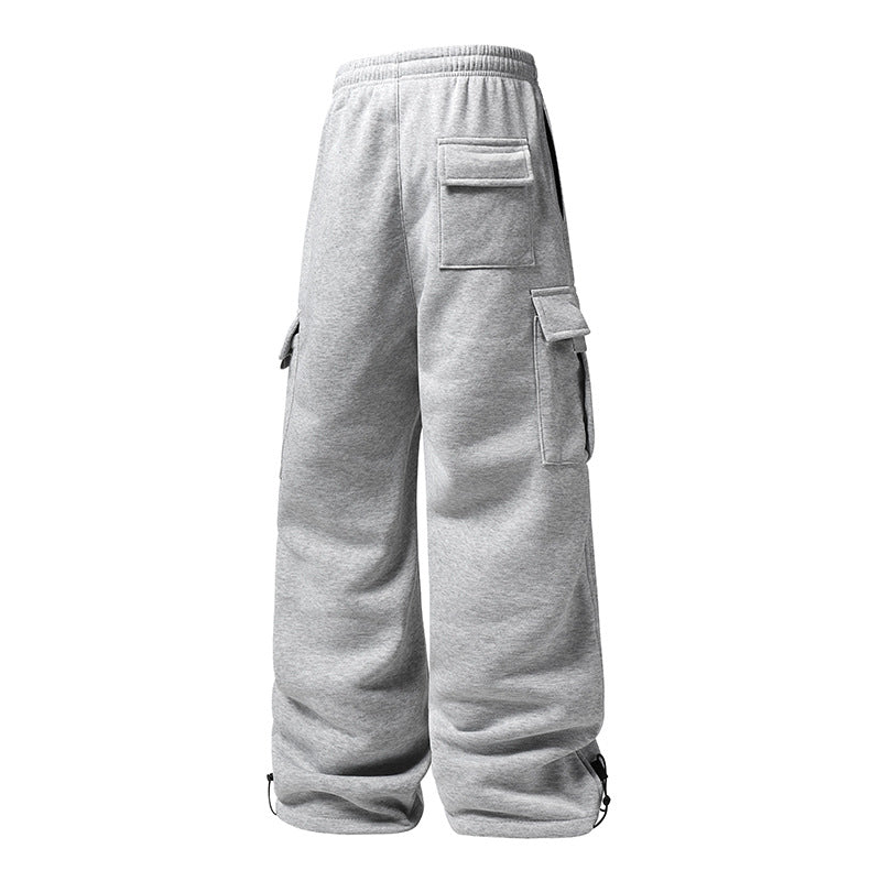 Herren Weite Cargo-Jogginghose mit Thermofleece, Tunnelzugbund & verstellbaren Beinabschlüssen Drune