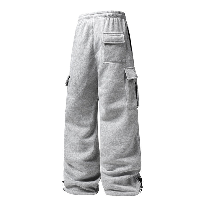 Herren Weite Cargo-Jogginghose mit Thermofleece, Tunnelzugbund & verstellbaren Beinabschlüssen Drune
