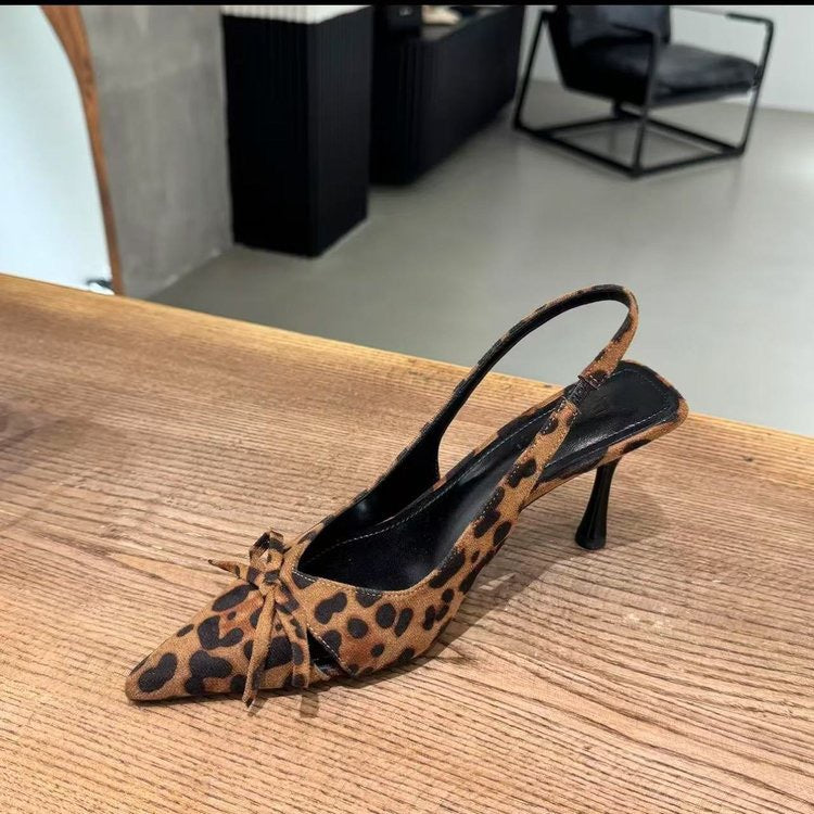 Damen Slingback Pumps mit verspielt-zartem Schleifendetail und spitz zulaufendem Design Drune