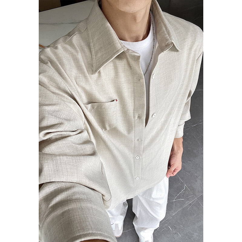 Herren Modische Langarm-Hemdjacke Drune