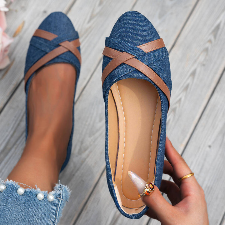 Damen Ballerinas mit elegantem Kreuzriemen Drune