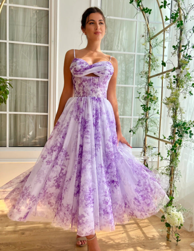 Damen Abendkleid mit floralem Design und elegantem Schnitt Drune