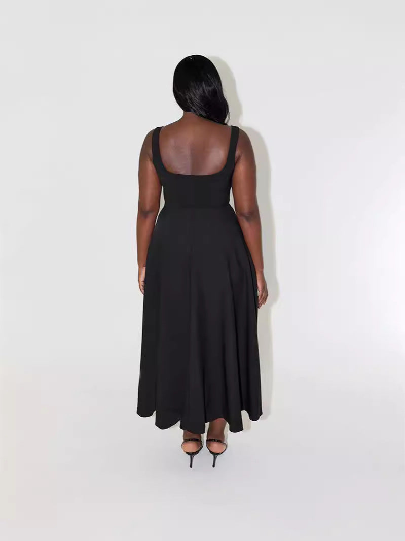 Damen Festliches Maxikleid mit elegantem Quadrat-Ausschnitt und schwingendem Rock Drune