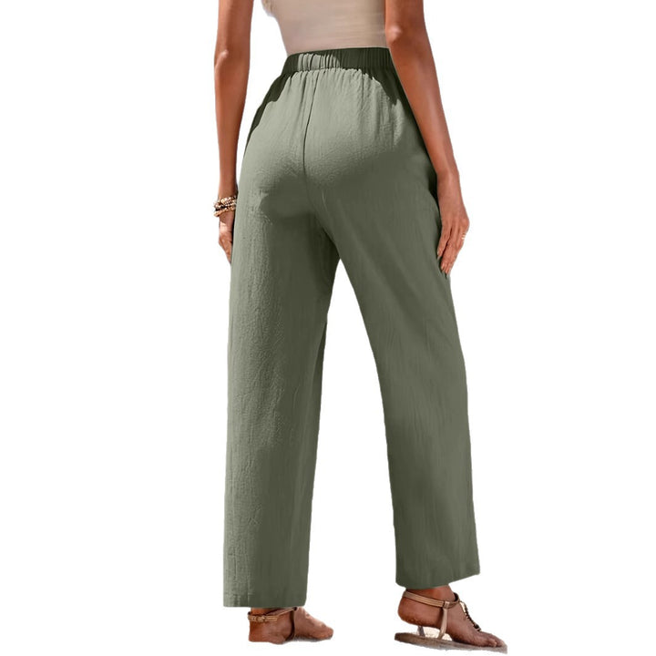 Damen Locker geschnittene Strandhose mit praktischen Taschen und elastischem Bund Drune