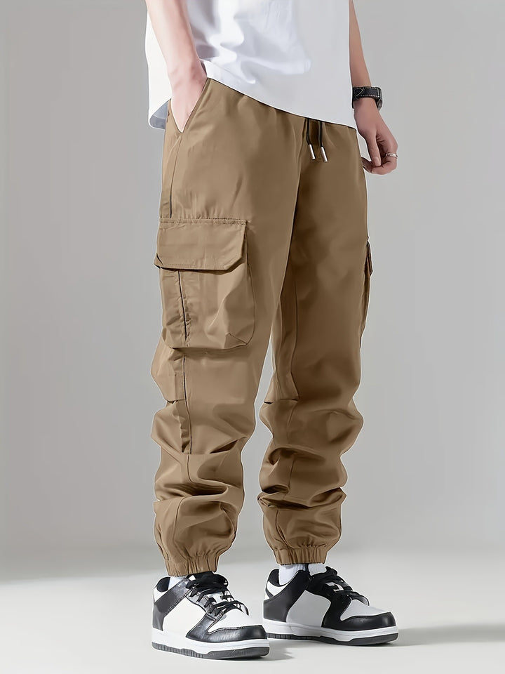 Herren Cargo-Jogginghose mit Kordelzug, Mehrfachtaschen & elastischen Bündchen Drune