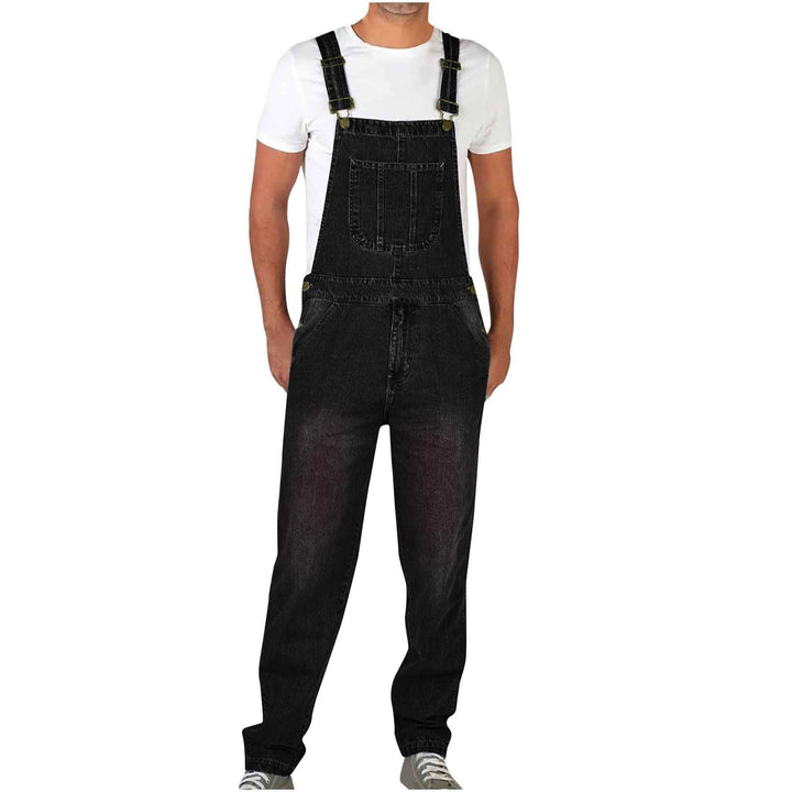 Herren Jeans Latzhose mit Taschen und verstellbaren Trägern