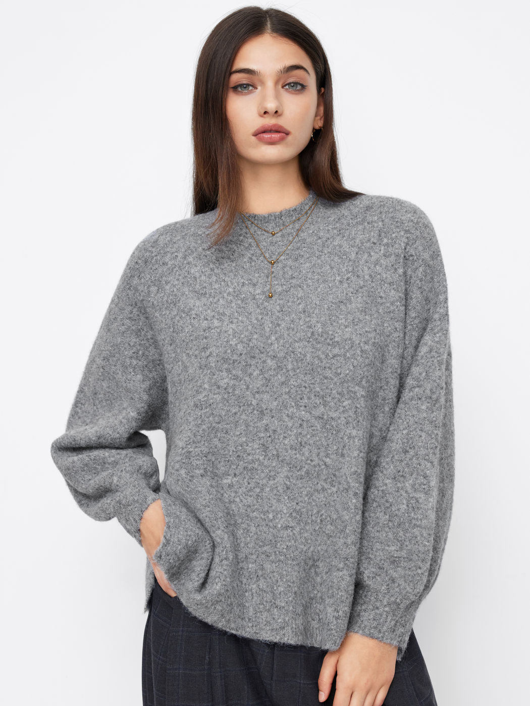 Damen Bequemer Oversized Pullover Drune