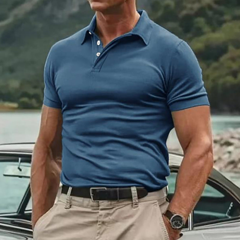 Herren Poloshirt mit klassischem Baumwollmix und modischen Details Drune