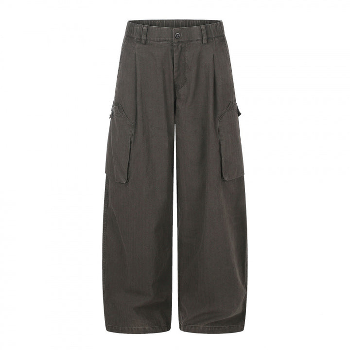 Damen weite Cargo‑Culottehose mit hoher Taille, aufgesetzten Klappentaschen und lässiger Cropped‑Silhouette Drune