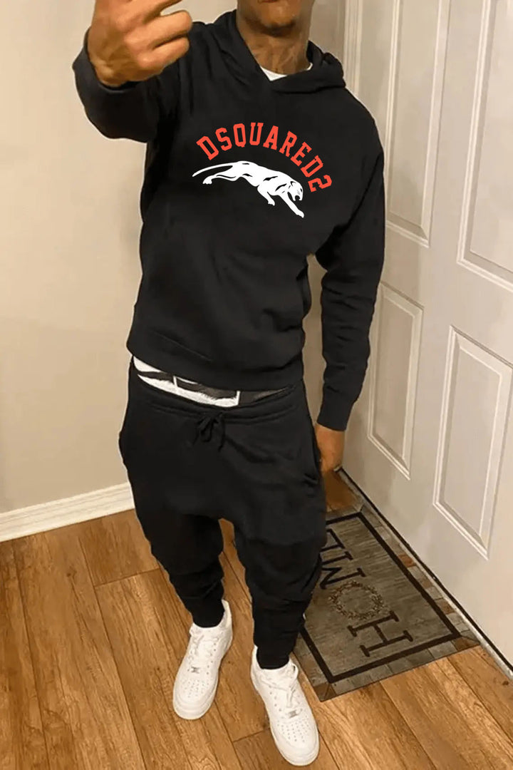 Herren sportliches Hoodie und Jogginghose Set mit funktionalen Taschen Drune