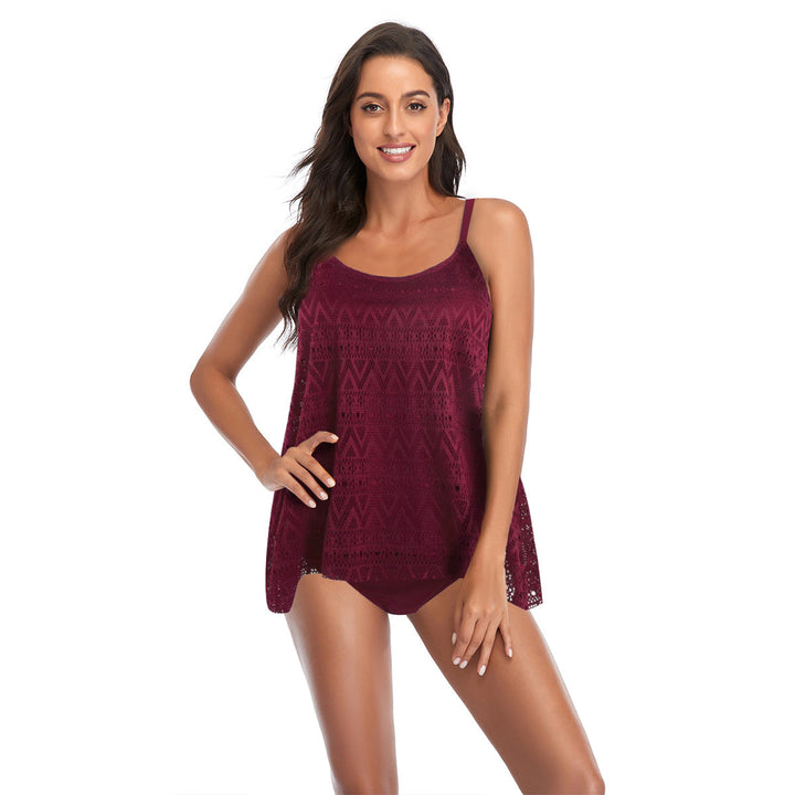 Damen elegantes Strandtop mit modischem Lochmuster Drune