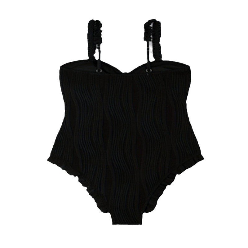 Damen Eleganter Hochgeschnittener Einteiler mit Rüschendetails Drune