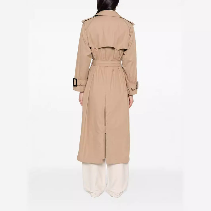 Damen Trenchcoat im Maxilänge mit doppelreihiger Knopfleiste und Taillengürtel Drune