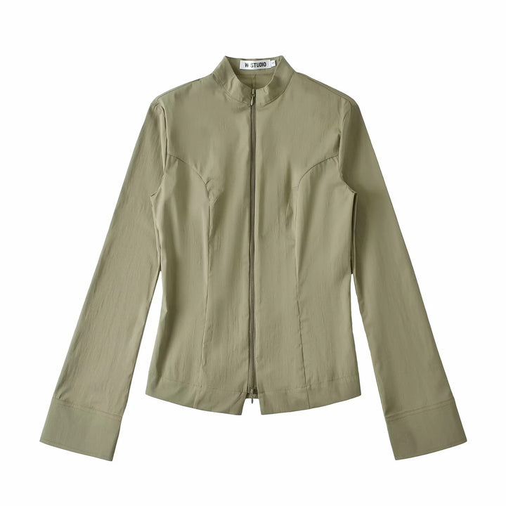 Damen Hochleistungs-Activewear-Jacke mit Stehkragen und Reißverschluss Drune