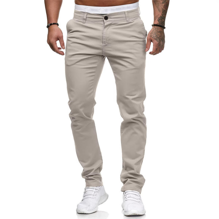 Herren nan schmal geschnittene Baumwollstretch-Chino mit mittlerer Leibhöhe und Komfortbund Drune