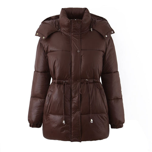 Damen Modische Kapuzenjacke mit Taillenzug