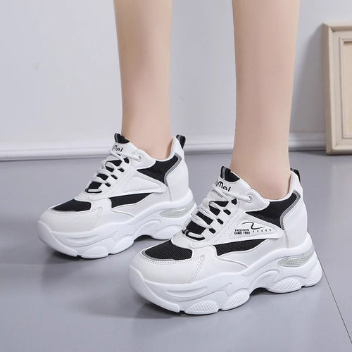 Damen Sportliche Chunky Sneakers mit atmungsaktiver Mesh-Oberfläche und gepolsterter Sohle Drune