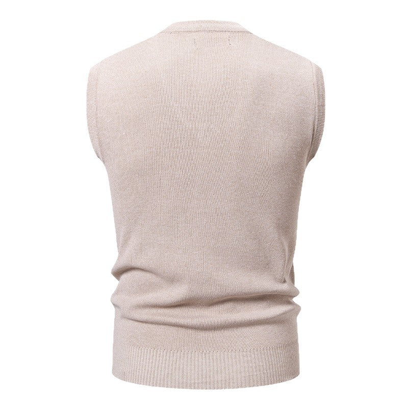 Herren ärmellose Strickweste mit klassischem Rautenmuster Drune