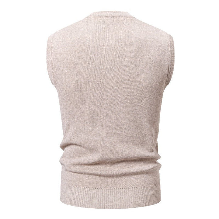 Herren ärmellose Strickweste mit klassischem Rautenmuster Drune