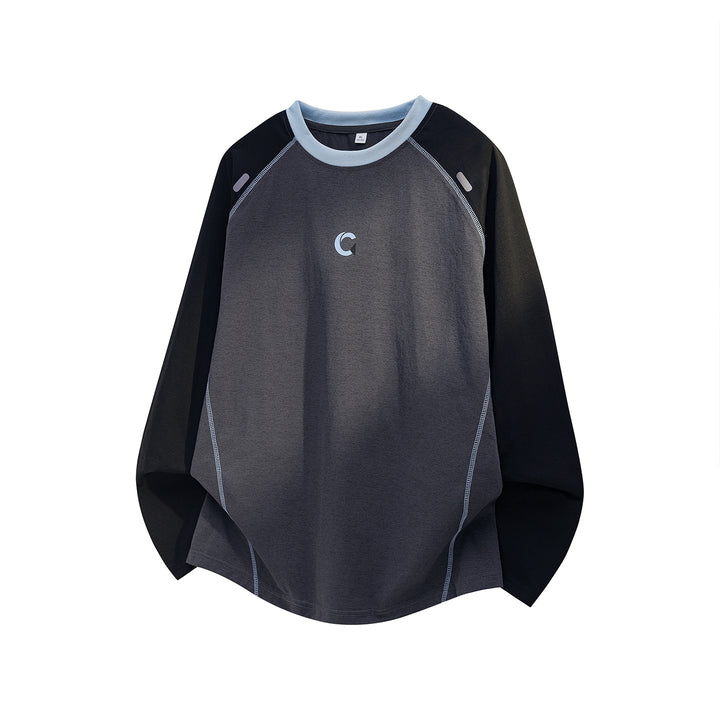 Unisex Oversize Raglan‑Sweatshirt mit kontrastierten Ärmeln, Rundhals und abgerundetem Saum Drune