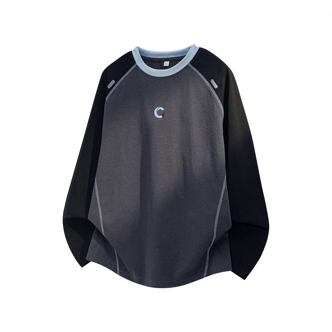 Unisex Raglan-Sweatshirt mit kontrastierenden Ärmeln, Rundhalsausschnitt und dekorativen Flatlock-Nahtlinien Drune