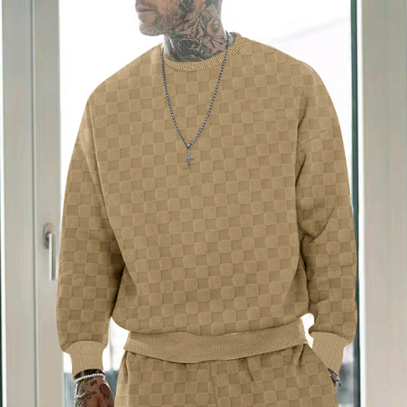 Herren bequemer Sweatshirt mit stilvollem Strukturdesign und elastischem Bündchen Drune