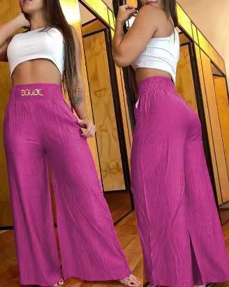 Damen Weit geschnittene Dress-Pants mit elastischem Bund Drune