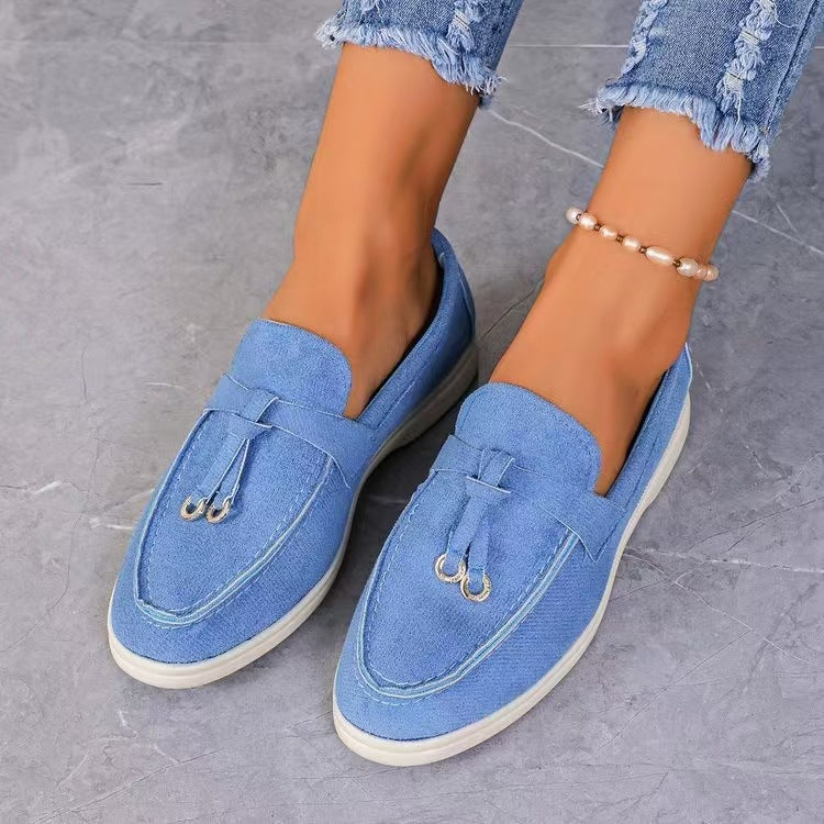 Damen nan bequeme Slip-On Loafer mit dekorativem Quastenbesatz und ergonomischer Gummisohle Drune
