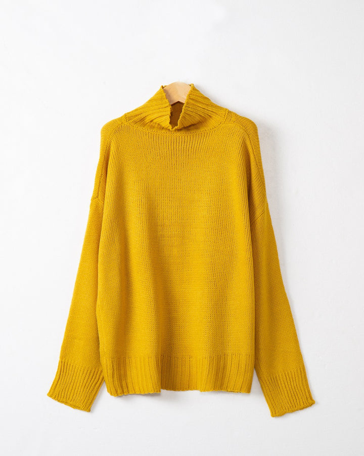 Damen Rollkragen-Pullover aus Grobstrick mit Oversize-Schnitt Drune