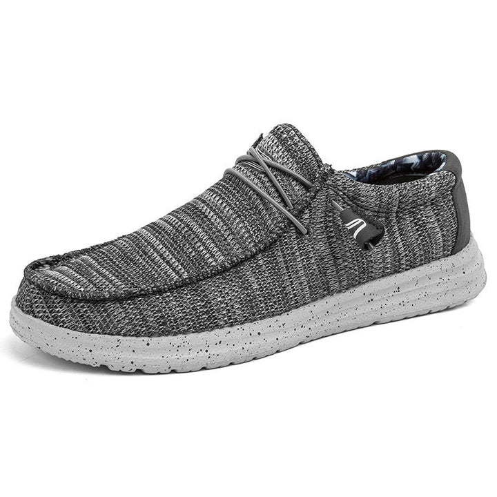 Herren Legerer Canvas-Mokassin-Slipper mit geflochtener Schnürung und gefleckter EVA-Sohle Drune