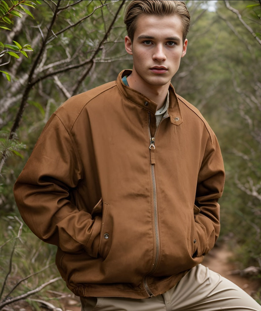 Herren funktionale Outdoor-Jacke mit verstellbarem Kapuzenkragen und praktischen Reißverschlusstaschen Drune