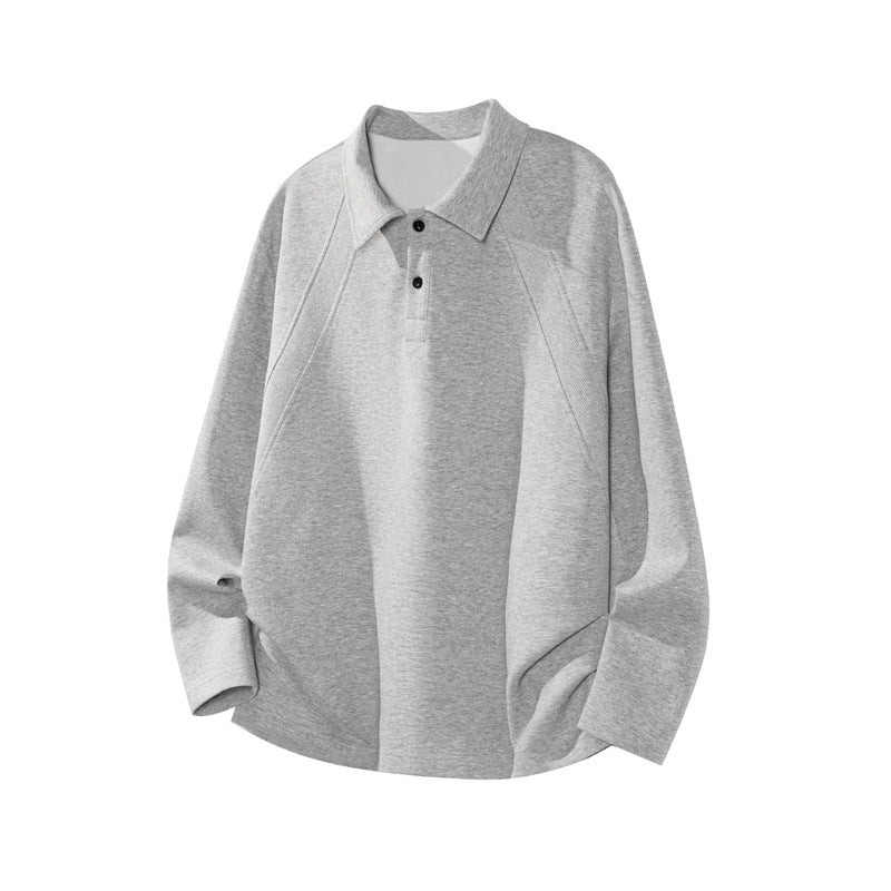 Herren Sportliches Langarm Poloshirt Drune