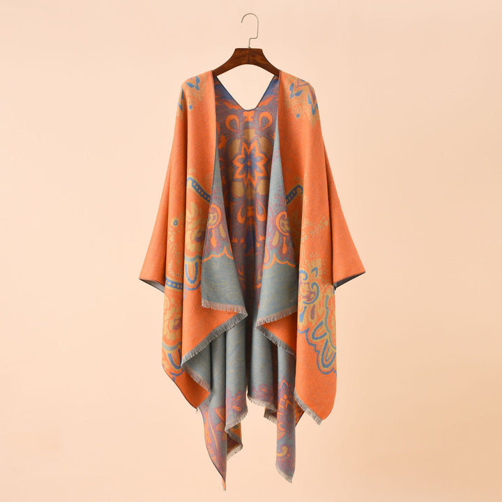 Damen Leichter Jacquard-Überwurf mit kaschmirähnlichem Griff und Fransensaum Drune