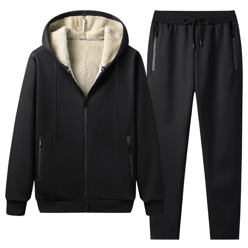 Herren Sportliche Fleece Jacke und Hose Set