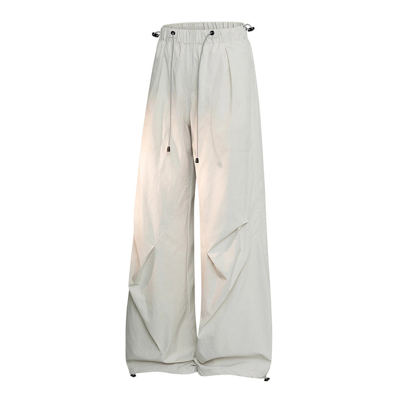 Damen Weite Palazzo-Hose mit Tunnelzugbund, drapierten Falten & verstellbarem Saum Drune