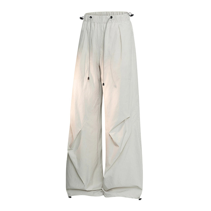 Damen Weite Palazzo-Hose mit Tunnelzugbund, drapierten Falten & verstellbarem Saum Drune