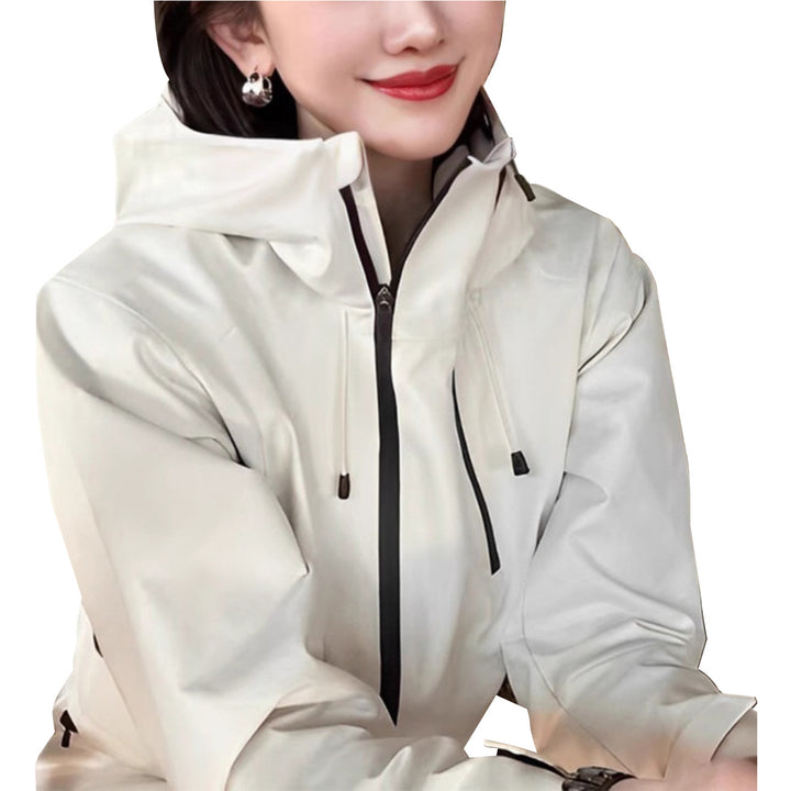 Damen Stylische Übergangsjacke mit hohem Kragen Drune
