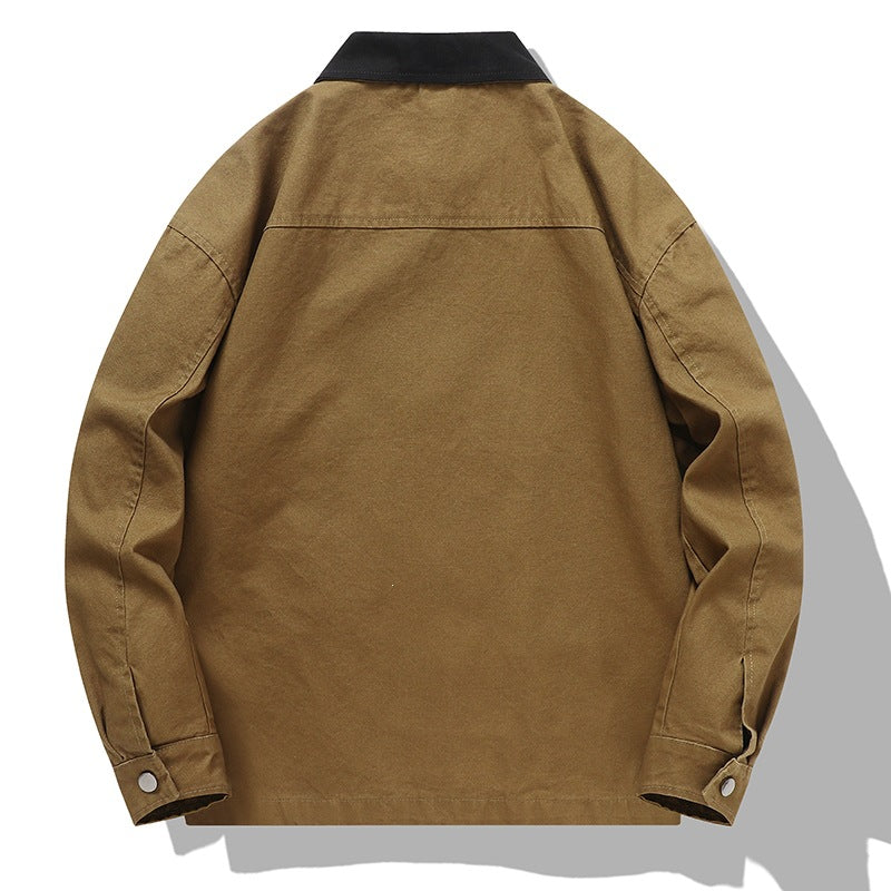 Herren Lässige Freizeitjacke mit hohem Kragen Drune