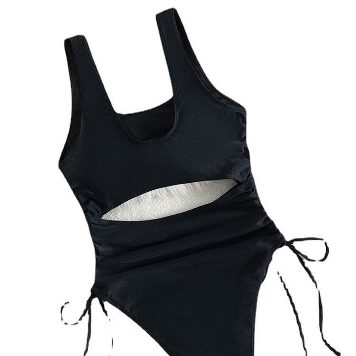 Damen Einteiler Badeanzug mit modischem Cut-Out und verstellbaren Bändern Drune