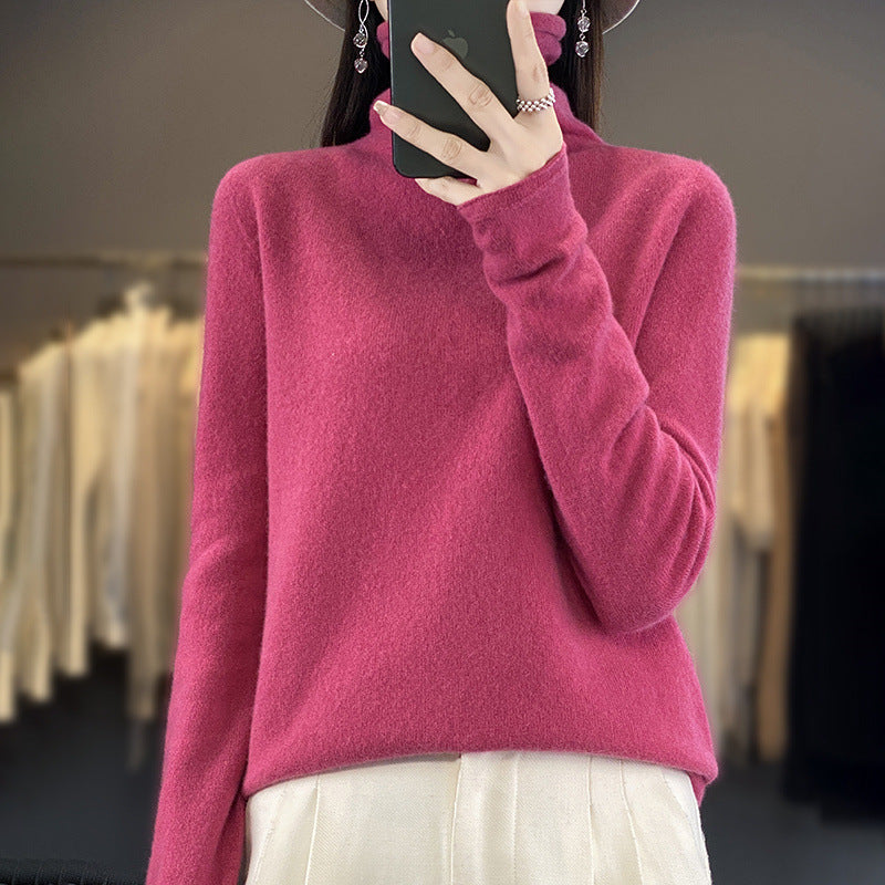 Damen Weicher Feinstrick-Rollkragenpullover mit kaschmirähnlicher Haptik und verlängerten Bündchen Drune