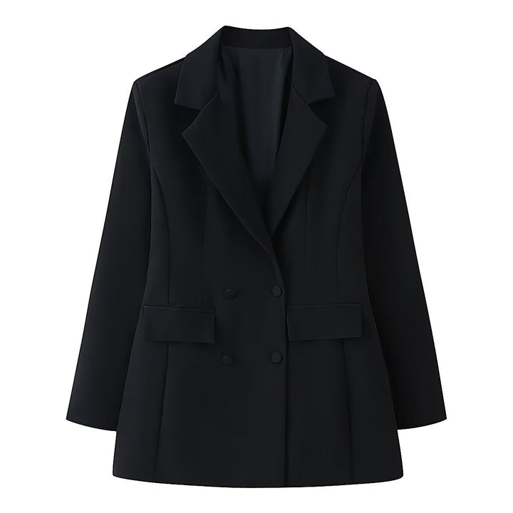 Damen 20+ taillierter doppeltreihiger Blazer mit Pattentaschen und fein strukturierter Silhouette Drune